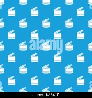 Open tin can pattern seamless blue Stock Vector