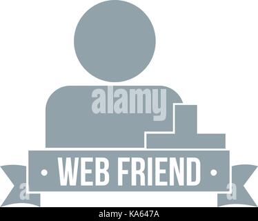 Web friends logo, simple gray style Stock Vector