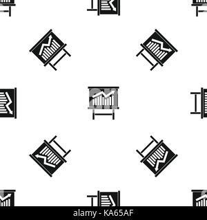 Growing chart presentation pattern seamless black Stock Vector