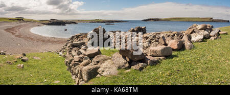 Old nousts at Stenness Stock Photo