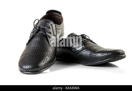 Casual male leather shoes isolated on white background Stock Photo - Alamy
