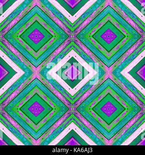 geometric texture background with the kaleidoscope effect. patterned collage of colourful wooden boards with old paint Stock Photo
