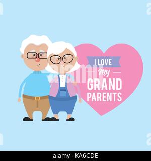i love my grandparents celebration design Stock Vector Image & Art