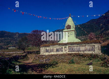 Buddhist stupa Bamti Bhandar village, Ramechhap, Janakpur, nepal, Asia - stp 258871 Stock Photo