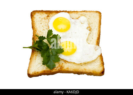Poached Egg isolated on white background Stock Photo
