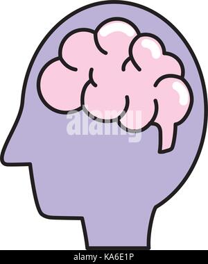 silhouette side man with anatomy brain Stock Vector Image & Art - Alamy