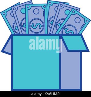 box open with bills dollar Stock Vector Image & Art - Alamy