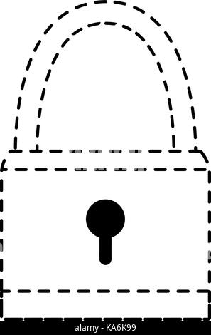 dotted shape padlock object symbol to security protection vector ...