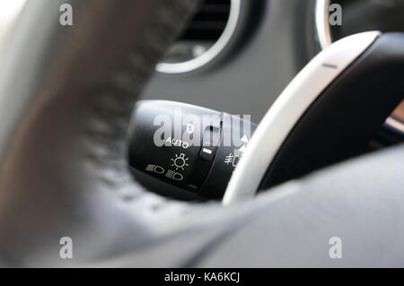 Switch for lights in car. Stock Photo