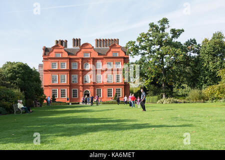 Kew Palace in Kew Gardens - a botanical garden in southwest London, containing the largest and most diverse botanical specimens in the world. Stock Photo