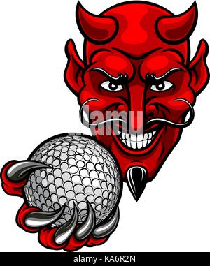 Devil Golf Sports Mascot Stock Vector