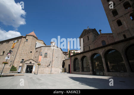 Ripoll, mountain town of about 10,000 people tucked into the foothills of the Pyrenees, north of Barcelona, Catalonia, Spain Stock Photo