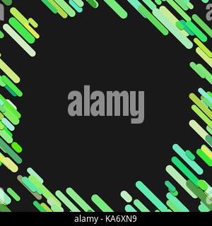 Geometrical chaotic rounded diagonal stripe background pattern - vector design from green lines Stock Vector