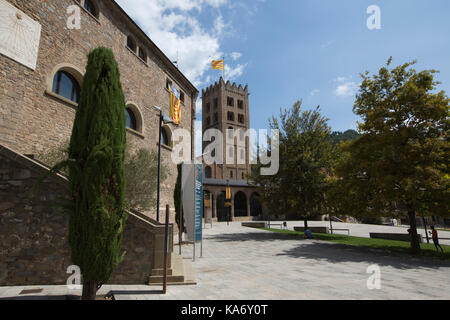 Ripoll, mountain town of about 10,000 people tucked into the foothills of the Pyrenees, north of Barcelona, Catalonia, Spain Stock Photo