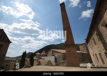 Ripoll, mountain town of about 10,000 people tucked into the foothills of the Pyrenees, north of Barcelona, Catalonia, Spain Stock Photo