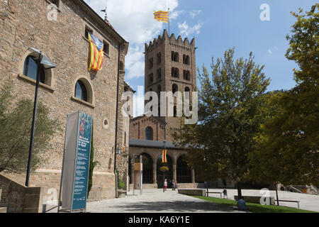 Ripoll, mountain town of about 10,000 people tucked into the foothills of the Pyrenees, north of Barcelona, Catalonia, Spain Stock Photo