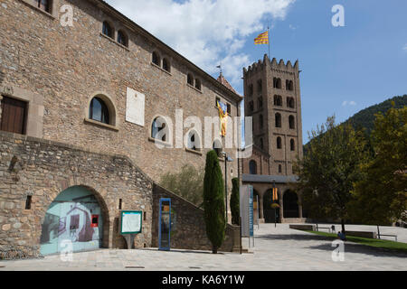 Ripoll, mountain town of about 10,000 people tucked into the foothills of the Pyrenees, north of Barcelona, Catalonia, Spain Stock Photo