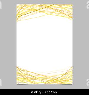 Brochure template with random arched stripes in yellow tones at top and bottom - illustration on white background Stock Vector
