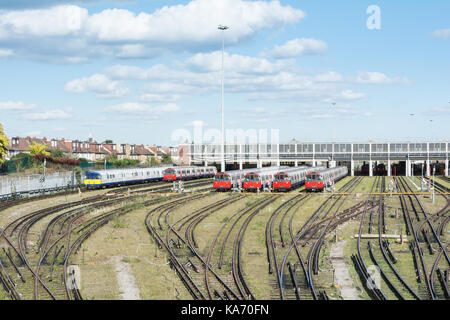 London Underground maintenance depot for Piccadilly Line tube train ...