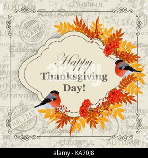 Happy Thanksgiving Day greeting card Stock Vector