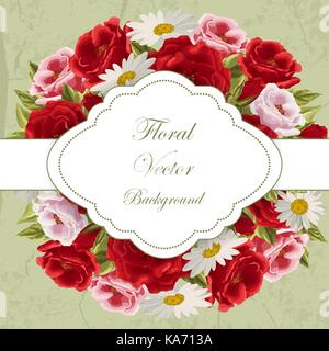 Vintage card with flowers Stock Vector