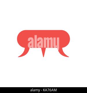 Flat design style vector illustration concept of red three speech bubbles in a speech bubble icon in three different directions on white background. Stock Vector