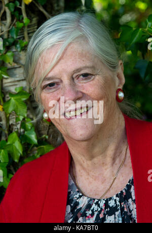 Ann Widdecombe, at her home in Haytor and on Haytor Rocks, Dartmoor, Devonshire, UK Stock Photo