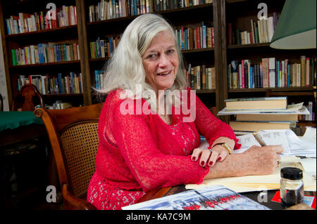 Ann Widdecombe, at her home in Haytor and on Haytor Rocks, Dartmoor, Devonshire, UK Stock Photo