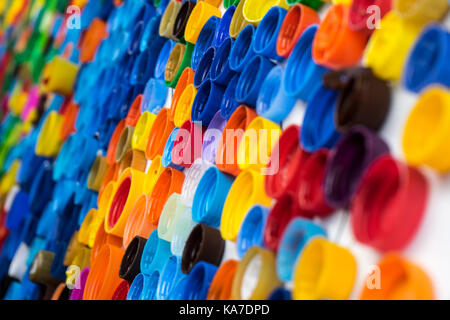Background of bright colored plastic plugs horizontal Stock Photo