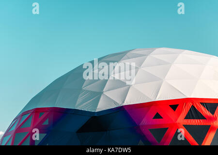 White with red dome pavilion against the sky free space horizontal Stock Photo