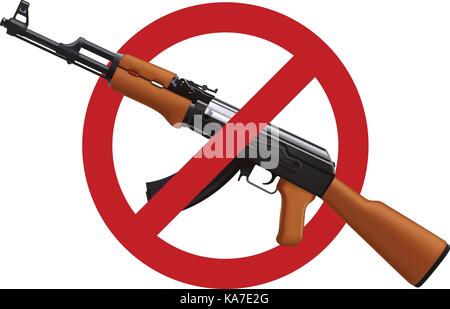 assault rifle sign Stock Vector