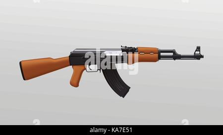 assault rifle colored Stock Vector