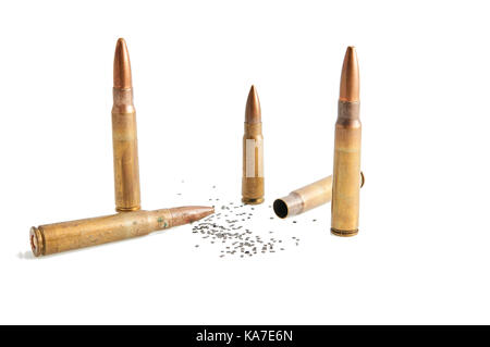 Bullets isolated on white Stock Photo