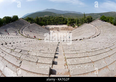 Ancient Theatre, Epidaurus, Peloponnese, Greece Stock Photo