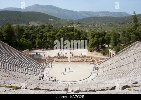 Ancient Theatre, Epidaurus, Peloponnese, Greece Stock Photo