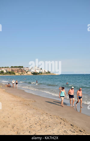 Catalonia, Spain Sep 2017. Altafulla beach near Tarragona, Costa Dorada Stock Photo