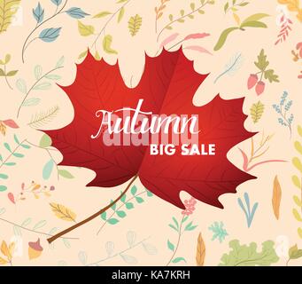 Autumn new season of sales and discounts, deals and offer Stock Vector