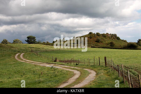 Rock formation called Robin Hoods Stride in the Peak District National Park Stock Photo