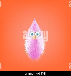 Cute Pink Fur Toy Souvenir Stock Vector