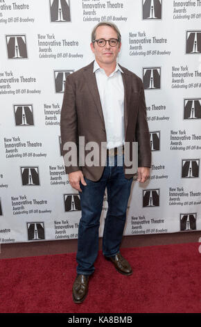 New York, United States. 25th Sep, 2017. Matthew Broderick attends 2017 Innovation Theatre Awards at Gerald Lynch Theatre at John Jay College Credit: lev radin/Alamy Live News Stock Photo
