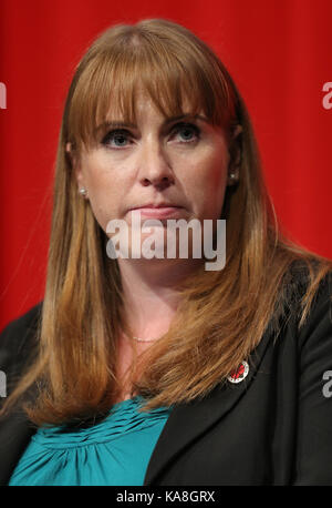 Brighton, UK. 26th September, 2017. Angela Raynor Mp Shadow Secretary Of State For Education Labour Party Conference 2017 The Brighton Centre, Brighton, England 26 September 2017 Addresses The Labour Party Conference 2017 At The Brighton Centre, Brighton, England Credit: Allstar Picture Library/Alamy Live News Credit: Allstar Picture Library/Alamy Live News Stock Photo