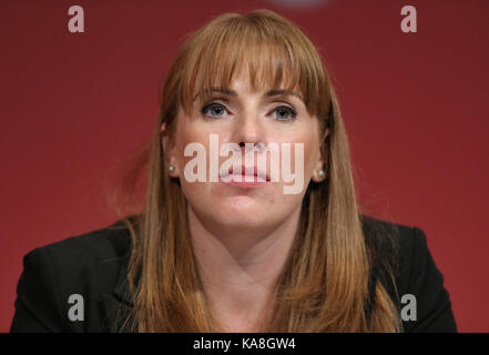 Brighton, UK. 26th September, 2017. Angela Raynor Mp Shadow Secretary Of State For Education Labour Party Conference 2017 The Brighton Centre, Brighton, England 26 September 2017 Addresses The Labour Party Conference 2017 At The Brighton Centre, Brighton, England Credit: Allstar Picture Library/Alamy Live News Credit: Allstar Picture Library/Alamy Live News Stock Photo