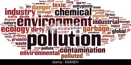 Pollution word cloud concept. Vector illustration Stock Vector