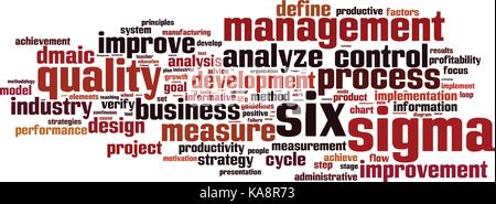 Six sigma word cloud concept. Vector illustration Stock Vector
