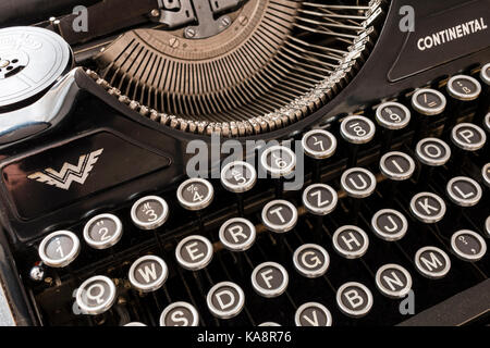 German 'Continental' model typewriter, circa 1940s. Close up of the keys. Stock Photo