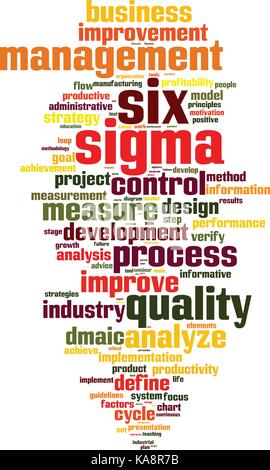 Six sigma word cloud concept. Vector illustration Stock Vector
