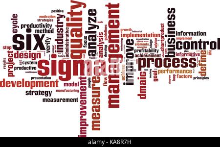 Six sigma word cloud concept. Vector illustration Stock Vector