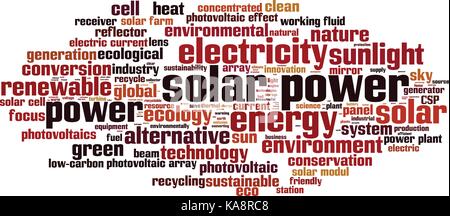 Solar power word cloud concept. Vector illustration Stock Vector