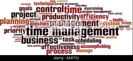 Time management word cloud concept. Vector illustration Stock Vector
