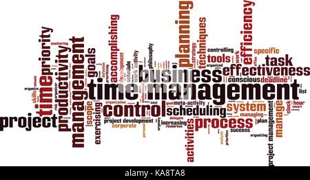 Time management word cloud concept. Vector illustration Stock Vector